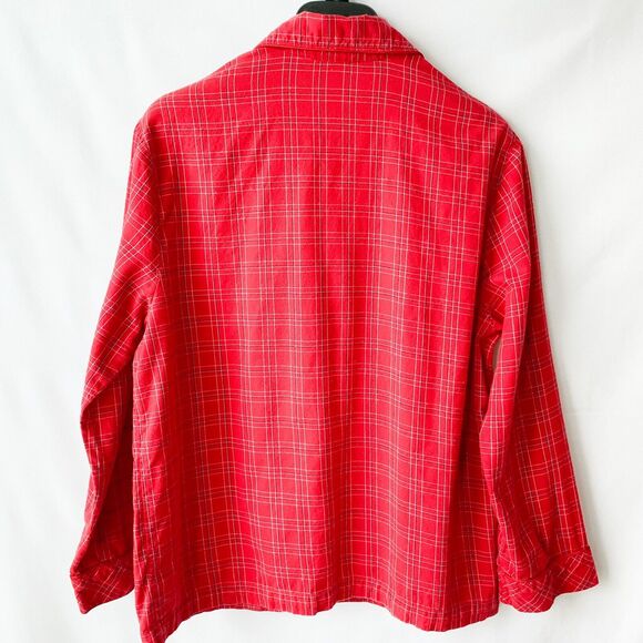 Victoria’s Secret Pajama Top Sz Small Red Plaid Long-Sleeves 100% Cotton Buttons - Picture 10 of 10